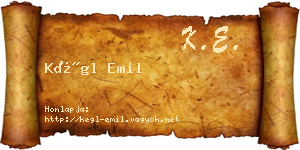 Kégl Emil névjegykártya